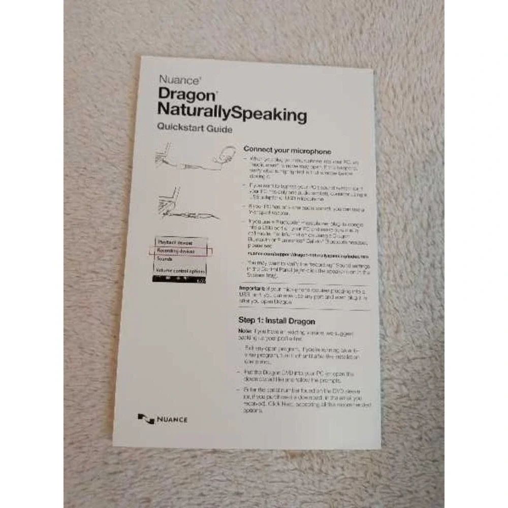 Nuance Dragon Naturally Speaking Home V13 Software & HS-GEN-C Headset